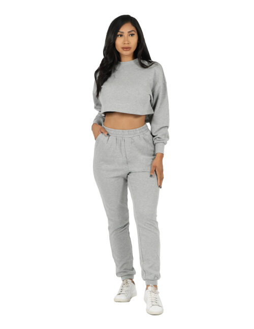 French Terry Cropped Tee & Jogger Set
