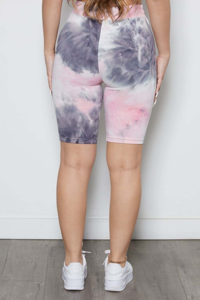 High Rise Vegan Shorts in Pink Gray