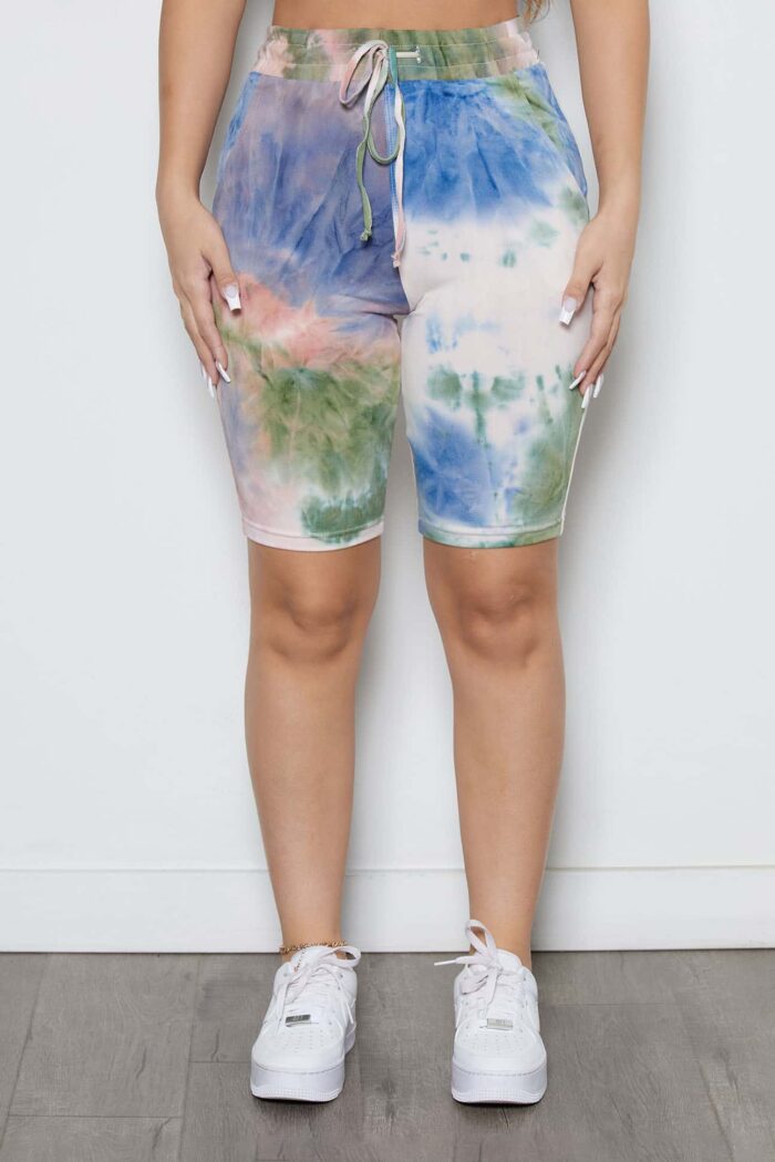 High Rise Vegan Shorts in Water Color